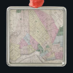 Vintage Karte von Brooklyn (1873) Silbernes Ornament<br><div class="desc">Dies ist eine Vintage Karte von Brooklyn New York,  produziert 1873.</div>