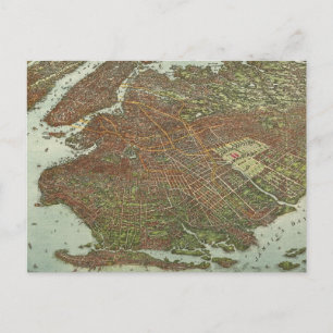 Vintage Karte von Brooklyn NY (1908)