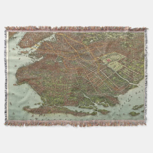 Vintage Karte von Brooklyn NY (1908) Decke