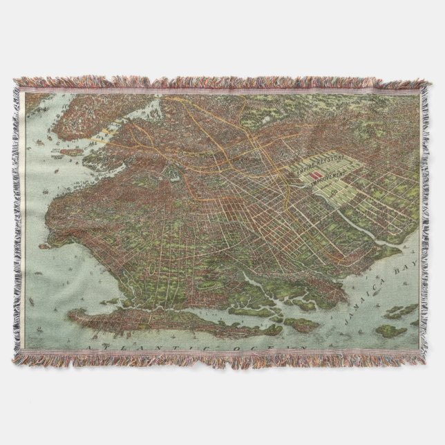 Vintage Karte von Brooklyn NY (1908) Decke (Vorderseite)