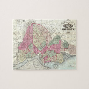 Vintage Karte von Brookyln (1868) Puzzle