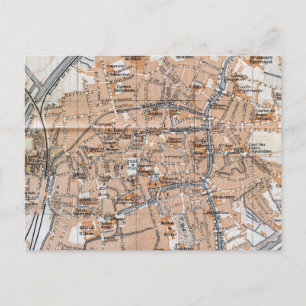 Vintage Karte von Brügge (1905)