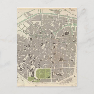 Vintage Karte von Brüssel (1837)