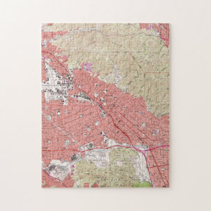 Vintage-Karte von Burbank California (1966) Puzzle
