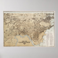 Vintage Karte von Cambridge Massachusetts (1877)