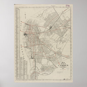 Vintage Karte von Camden NJ (1921) Poster