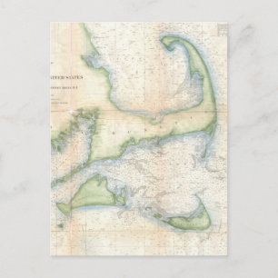 Vintage Karte von Cape Cod (1857)