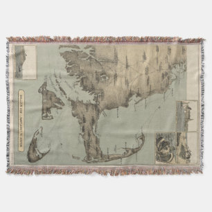 Vintage Karte von Cape Cod (1885) Decke