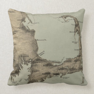 Vintage Karte von Cape Cod (1885) Kissen