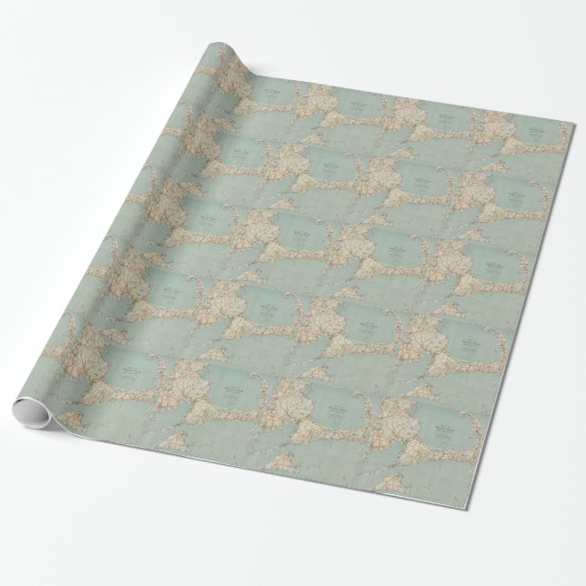 Vintage Karte von Cape Cod (1917) Geschenkpapier (Ungerollt)