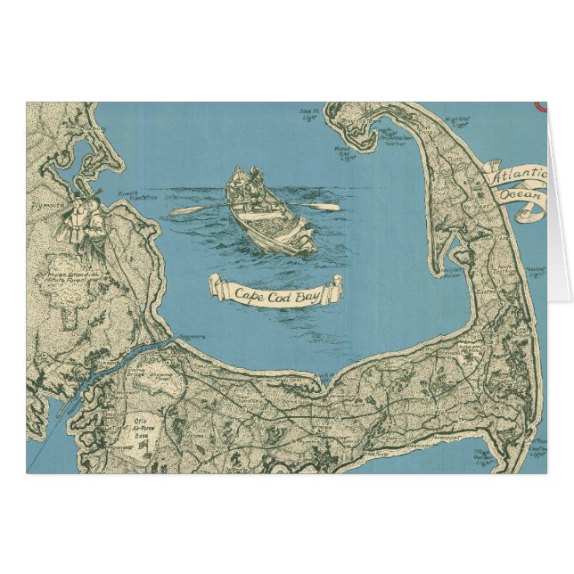 Vintage Karte von Cape Cod (1945) (Vorderseite (Horizontal))