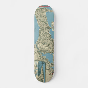 Vintage Karte von Cape Cod (1945) Skateboard