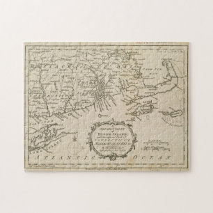 Vintage Karte von Cape Cod & Rhode Island (1778) Puzzle