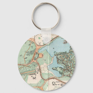 Vintage Karte von Central Park (1860) Schlüsselanhänger