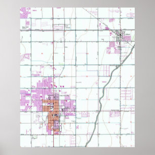 Vintage Karte von Chandler & Gilbert Arizona (1952 Poster