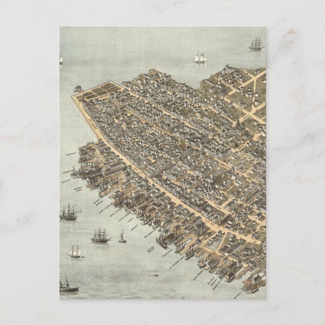 Vintage Karte von Charleston (1872) (Vorderseite)