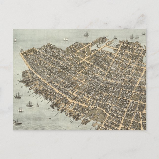 Vintage Karte von Charleston (1872) (Vorderseite)