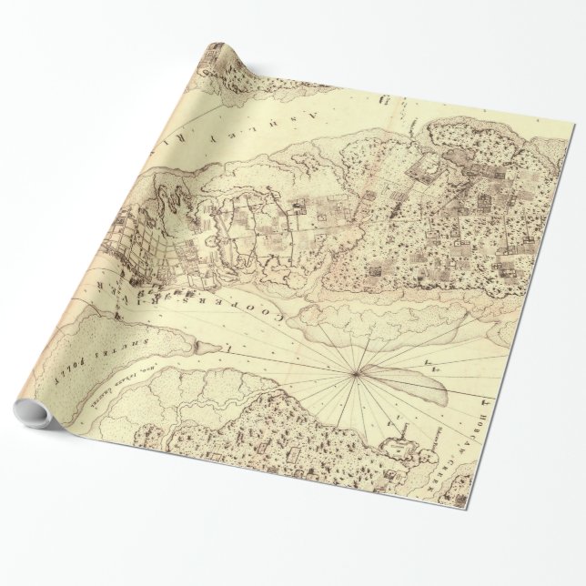 Vintage Karte von Charleston South Carolina (1780) Geschenkpapier (Ungerollt)