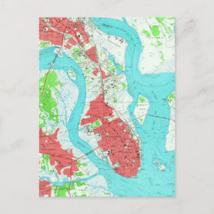 Vintage Karte von Charleston South Carolina (1958)