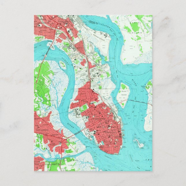 Vintage Karte von Charleston South Carolina (1958) (Vorderseite)