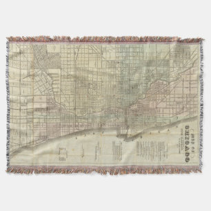 Vintage Karte von Chicago (1857) Decke