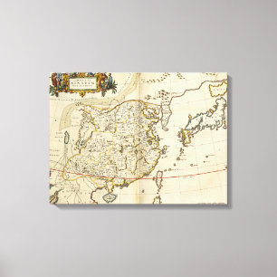 Vintage Karte von China   1662 Leinwanddruck