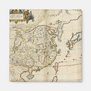 Vintage Karte von China 1662 Magnet