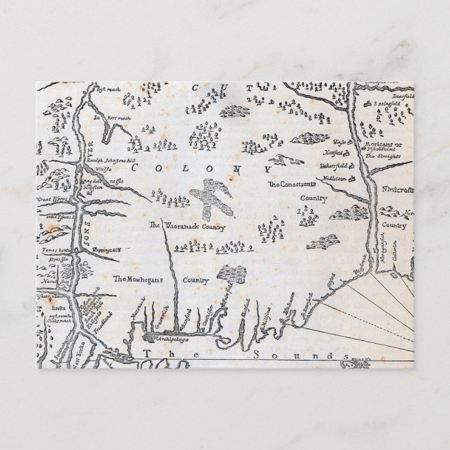 Vintage Karte von Connecticut (Vorderseite)