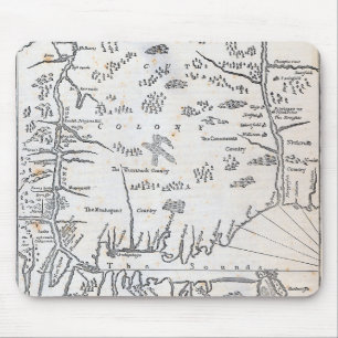 Vintage Karte von Connecticut Mousepad