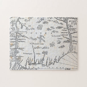 Vintage Karte von Connecticut Puzzle