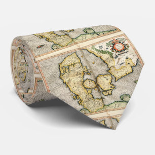 Vintage Karte von Dänemark (1596) Krawatte