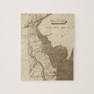 Vintage Karte von Delaware (1804) Puzzle