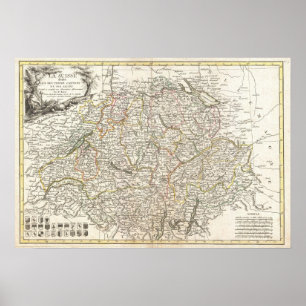 Vintage Karte von der Schweiz (1771) Poster