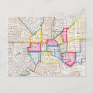 Vintage Karte von Downtown Baltimore (1860)