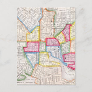 Vintage Karte von Downtown Baltimore (1860)