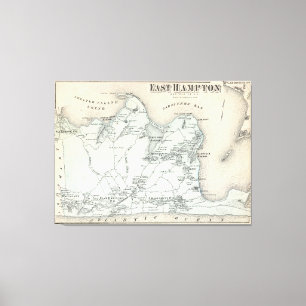 Vintage Karte von East Hampton New York (1873) Leinwanddruck