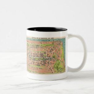 Vintage Karte von Edinburgh Schottland (1935) Zweifarbige Tasse