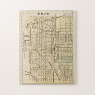 Vintage Karte von Erie PA (1890) Puzzle