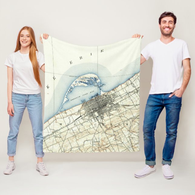 Vintage Karte von Erie Pennsylvania (1899) Fleecedecke (Beispiel)