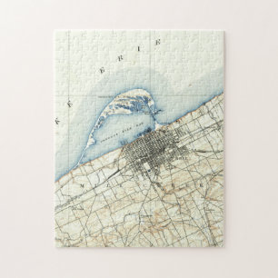 Vintage Karte von Erie Pennsylvania (1899) Puzzle