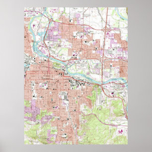 Vintage Karte von Eugene Oregon (1967) Poster