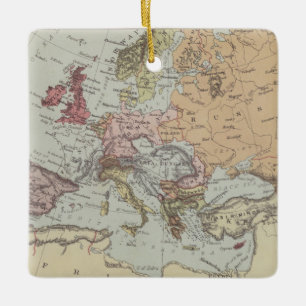 Vintage Karte von Europa Keramikornament
