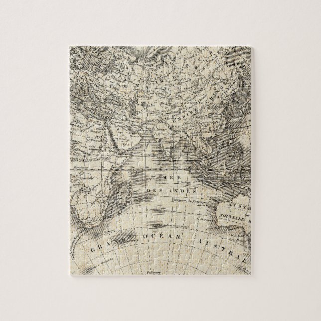 Vintage Karte von Europa und von Asien Puzzle (Vertikal)