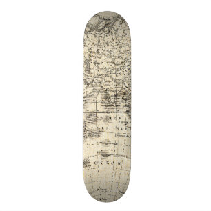 Vintage Karte von Europa und von Asien Skateboard