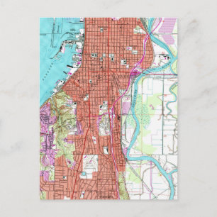 Vintage Karte von Everett Washington (1953)