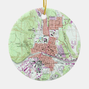 Vintage Karte von Flagstaff Arizona (1962) Keramik Ornament
