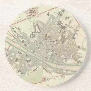 Vintage Karte von Florenz Italien (1835) Sandstein Untersetzer