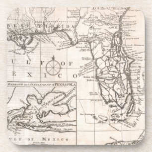 Vintage Karte von Florida (1763) Untersetzer