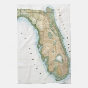 Vintage Karte von Florida (1848) Küchentuch