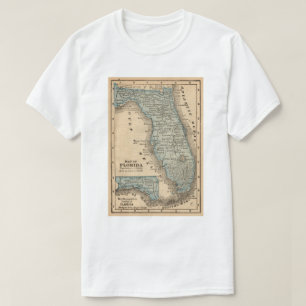 Vintage-Karte von Florida Golf von Mexiko T-Shirt